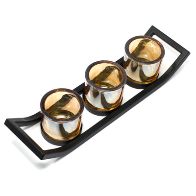 Adorn your table with this candle holder centrepiece and enjoy the peaceful glow of soft natural flicking candle light.