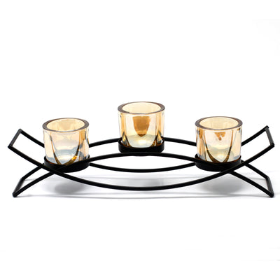 Adorn your table with this candle holder centrepiece and enjoy the peaceful glow of soft natural flicking candle light.