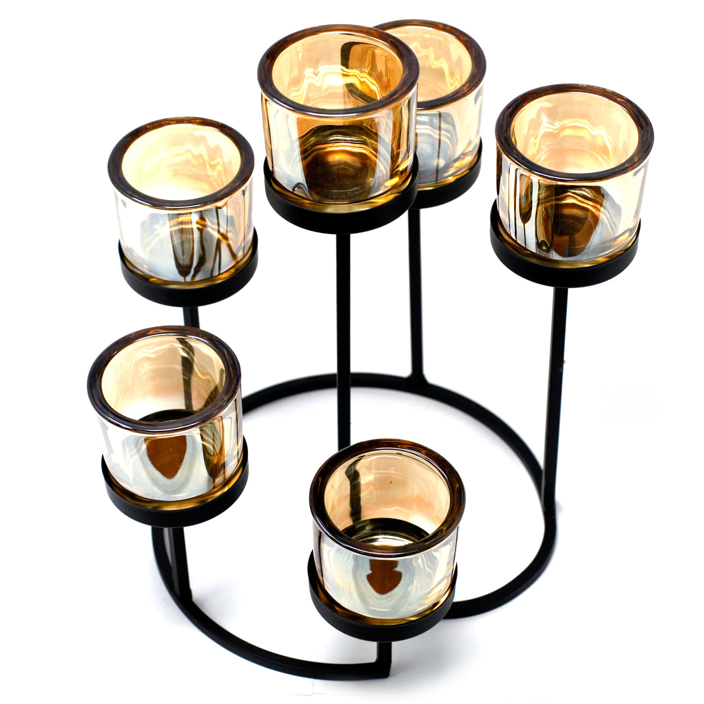 Adorn your table with this candle holder centrepiece and enjoy the peaceful glow of soft natural flicking candle light.