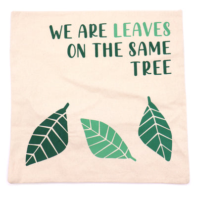 cushion, zen, phrase, we are leaves on the same tree