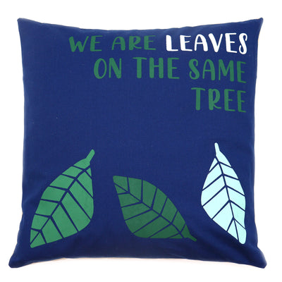 cushion, zen, phrase, we are leaves on the same tree